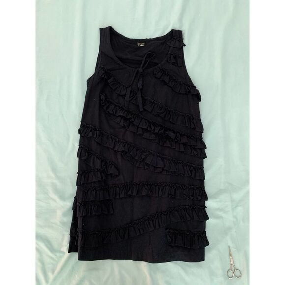 J. Crew Ruffled Sleeveless Navy Dress- S/M - Picture 4 of 7